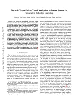 Towards Target-Driven Visual Navigation in Indoor Scenes via Generative
  Imitation Learning