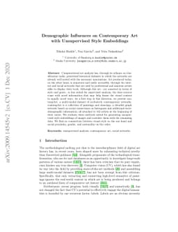 Demographic Influences on Contemporary Art with Unsupervised Style
  Embeddings