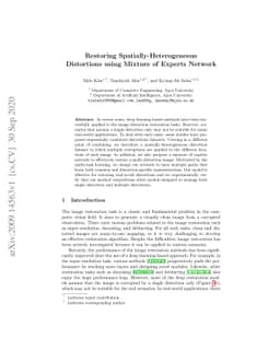 Restoring Spatially-Heterogeneous Distortions using Mixture of Experts
  Network