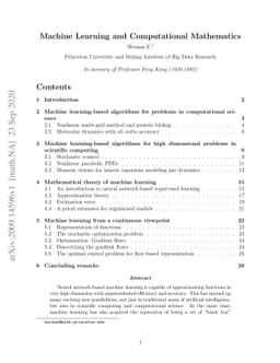 Machine Learning and Computational Mathematics
