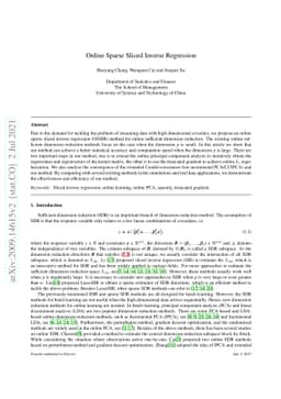 Online Sparse Sliced Inverse Regression