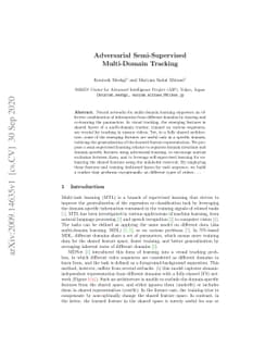 Adversarial Semi-Supervised Multi-Domain Tracking