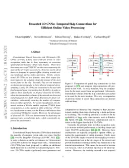 Dissected 3D CNNs: Temporal Skip Connections for Efficient Online Video
  Processing