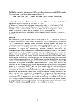 Facilitating Connected Autonomous Vehicle Operations Using
  Space-weighted Information Fusion and Deep Reinforcement Learning Based
  Control