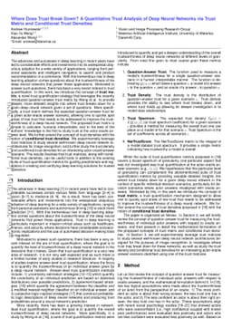 Where Does Trust Break Down? A Quantitative Trust Analysis of Deep
  Neural Networks via Trust Matrix and Conditional Trust Densities
