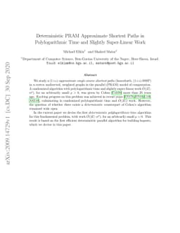 Deterministic PRAM Approximate Shortest Paths in Polylogarithmic Time
  and Slightly Super-Linear Work