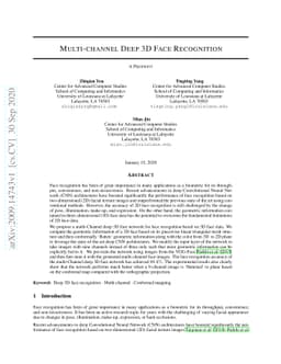 Multi-channel Deep 3D Face Recognition