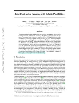 Joint Contrastive Learning with Infinite Possibilities