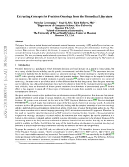 Extracting Concepts for Precision Oncology from the Biomedical
  Literature