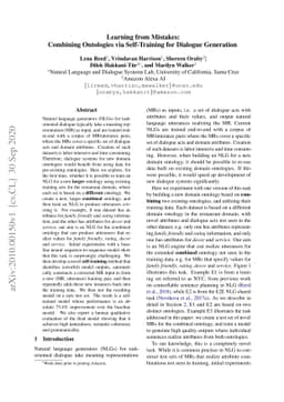 Learning from Mistakes: Combining Ontologies via Self-Training for
  Dialogue Generation