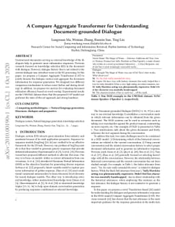 A Compare Aggregate Transformer for Understanding Document-grounded
  Dialogue