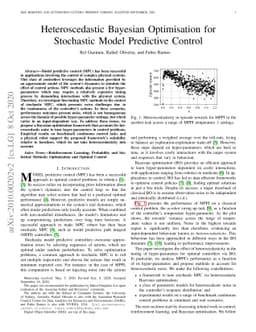Heteroscedastic Bayesian Optimisation for Stochastic Model Predictive
  Control