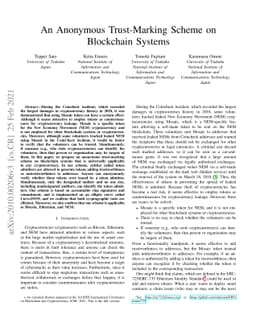An Anonymous Trust-Marking Scheme on Blockchain Systems