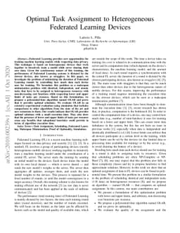 Optimal Task Assignment to Heterogeneous Federated Learning Devices