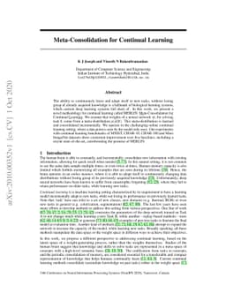 Meta-Consolidation for Continual Learning