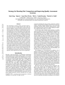 Strategy for Boosting Pair Comparison and Improving Quality Assessment
  Accuracy