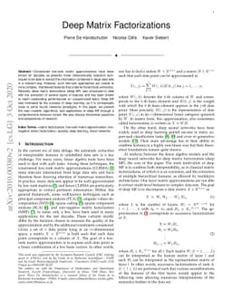 Deep matrix factorizations