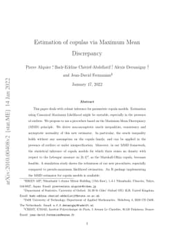 Estimation of copulas via Maximum Mean Discrepancy
