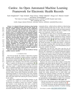 Cardea: An Open Automated Machine Learning Framework for Electronic
  Health Records