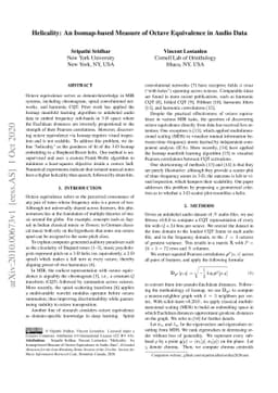 Helicality: An Isomap-based Measure of Octave Equivalence in Audio Data