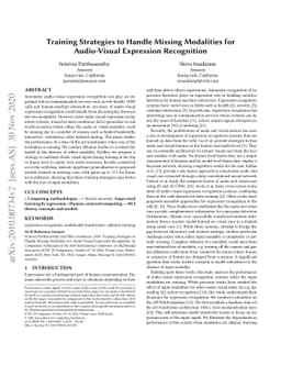 Training Strategies to Handle Missing Modalities for Audio-Visual
  Expression Recognition