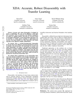 XDA: Accurate, Robust Disassembly with Transfer Learning