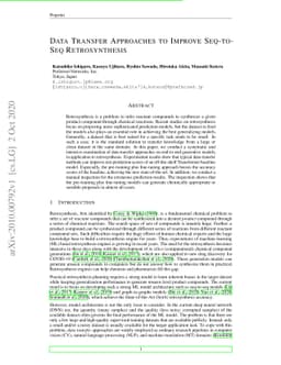 Data Transfer Approaches to Improve Seq-to-Seq Retrosynthesis