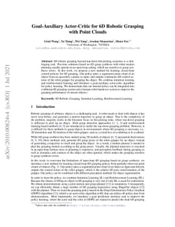 Goal-Auxiliary Actor-Critic for 6D Robotic Grasping with Point Clouds