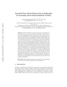 Encoded Prior Sliced Wasserstein AutoEncoder for learning latent
  manifold representations