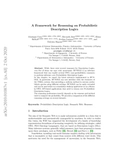 A Framework for Reasoning on Probabilistic Description Logics
