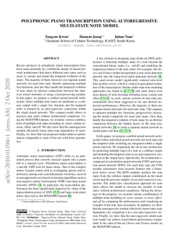 Polyphonic Piano Transcription Using Autoregressive Multi-State Note
  Model