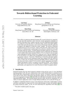 Towards Bidirectional Protection in Federated Learning