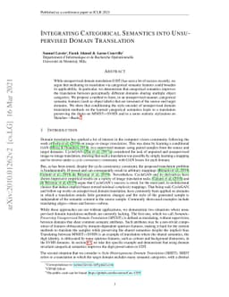 Integrating Categorical Semantics into Unsupervised Domain Translation