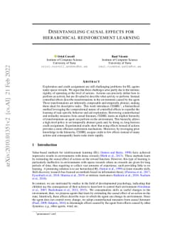 Disentangling causal effects for hierarchical reinforcement learning