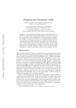 Perplexity-free Parametric t-SNE
