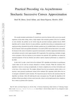 Practical Precoding via Asynchronous Stochastic Successive Convex
  Approximation