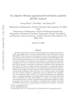 An adaptive Hessian approximated stochastic gradient MCMC method