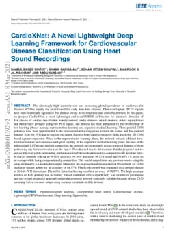 CardioXNet: A Novel Lightweight Deep Learning Framework for
  Cardiovascular Disease Classification Using Heart Sound Recordings