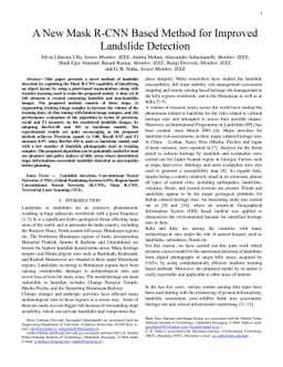 A New Mask R-CNN Based Method for Improved Landslide Detection
