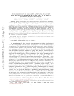High-dimensional Gaussian sampling: a review and a unifying approach
  based on a stochastic proximal point algorithm
