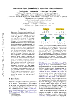 Adversarial Attack and Defense of Structured Prediction Models