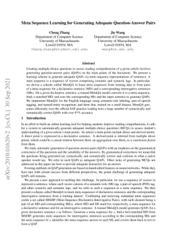 Meta Sequence Learning for Generating Adequate Question-Answer Pairs