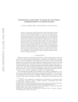 Orthogonal Multi-view Analysis by Successive Approximations via
  Eigenvectors