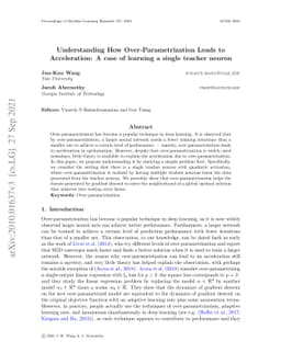 Understanding How Over-Parametrization Leads to Acceleration: A case of
  learning a single teacher neuron