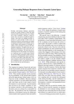 Generating Dialogue Responses from a Semantic Latent Space