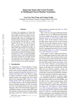 Improving Target-side Lexical Transfer in Multilingual Neural Machine
  Translation