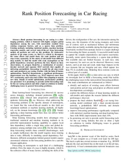 Rank Position Forecasting in Car Racing