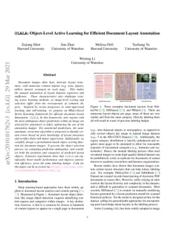OLALA: Object-Level Active Learning for Efficient Document Layout
  Annotation
