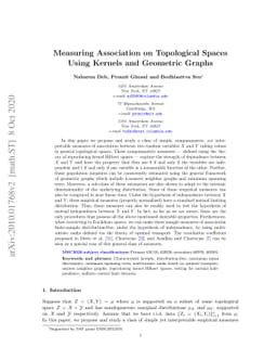 Measuring Association on Topological Spaces Using Kernels and Geometric
  Graphs