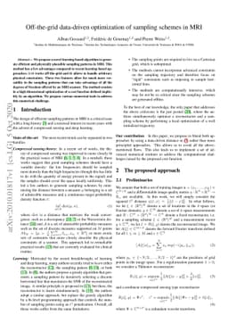 Off-the-grid data-driven optimization of sampling schemes in MRI